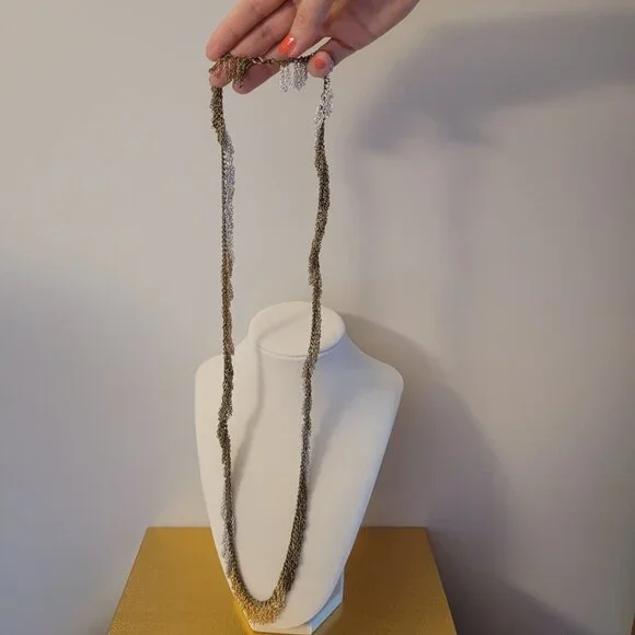 Gold, Silver and Bronze Tone Necklace - Picture 4 of 5